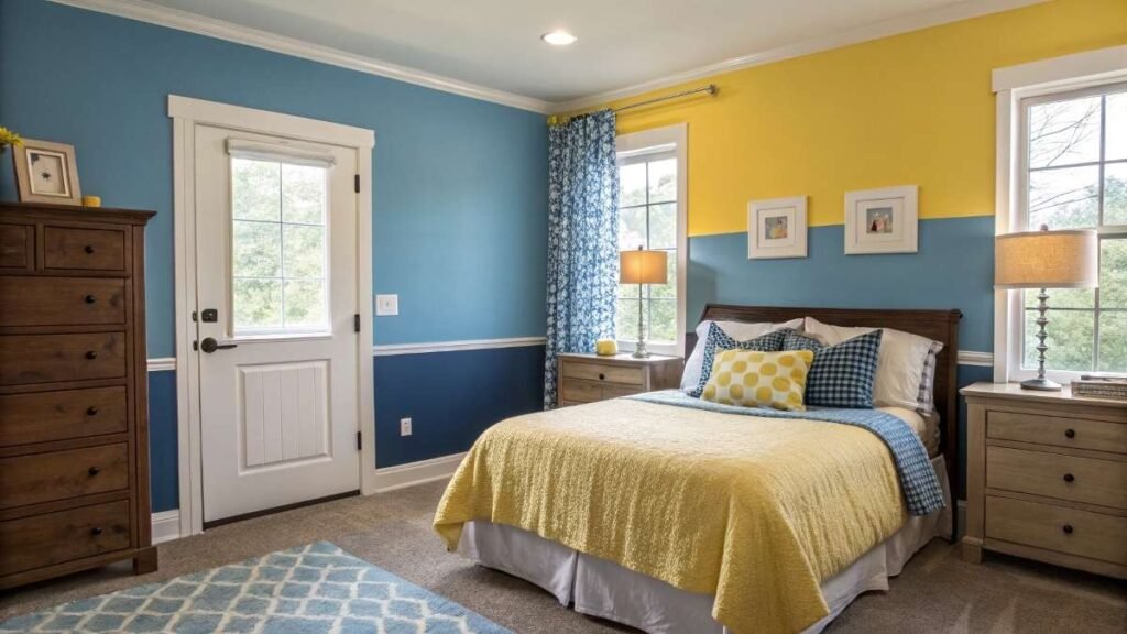 A Stylish Doors and Window Frames in a Cozy Bedroom's