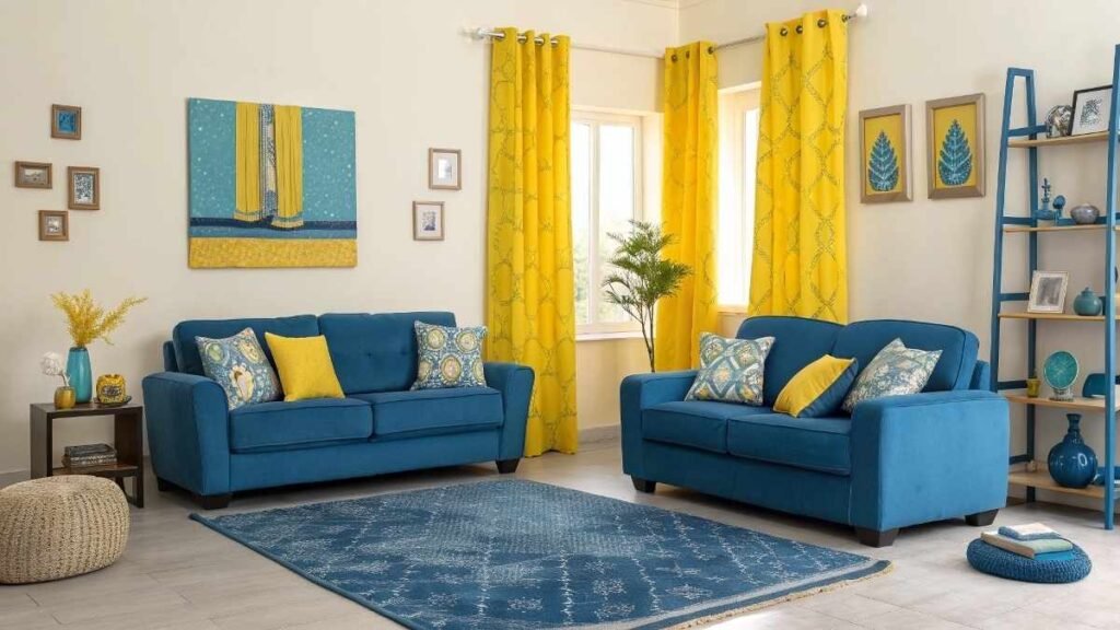 A Room with Blue and yellow Decor ideas