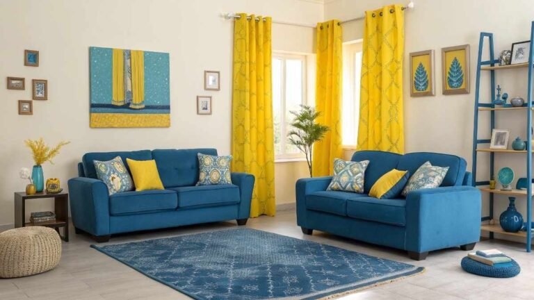 A Room with Blue and yellow Decor ideas