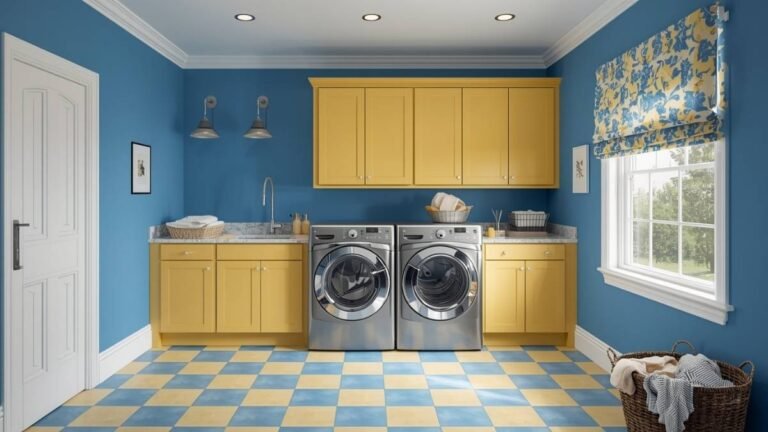 14 Blue and Yellow Laundry Room Ideas to Brighten Spaces