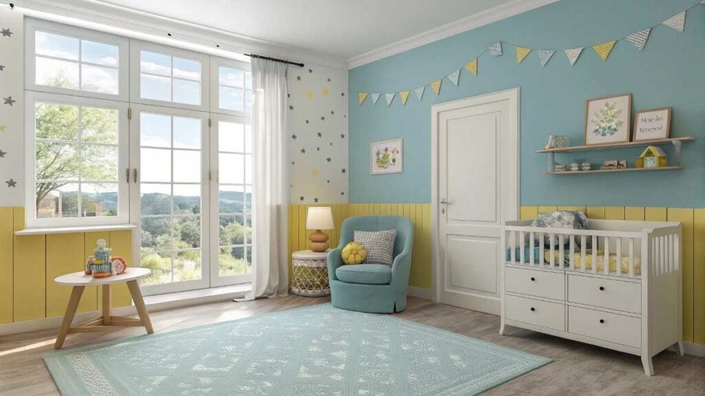 Nursery room with a table 